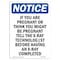 Signmission OSHA, If You Are Pregnant Or Think You, 5in X 3.5in, 3.5" W, 5" L, Portrait, OS-NS-D-35-V-13620 OS-NS-D-35-V-13620 - alternate 1